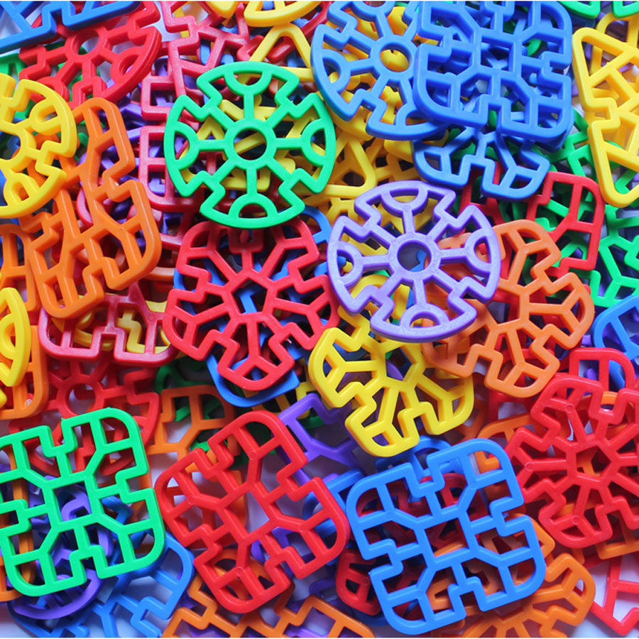 几何雪花插片 塑料积木百变拼插拼装雪花式 儿童益智玩具3岁以上