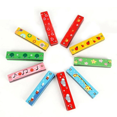 奥尔夫乐器 16孔儿童口琴 彩色木制 吹奏音乐玩具0-1-2-3岁幼儿园