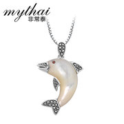 Thai animal Dolphin pendant 925 Silver Pendant fashion under the female Thai silver shell necklace jewelry