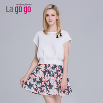 Lagogo/拉谷谷2015夏季新款宽松简约百搭T恤上衣 EBA613G968