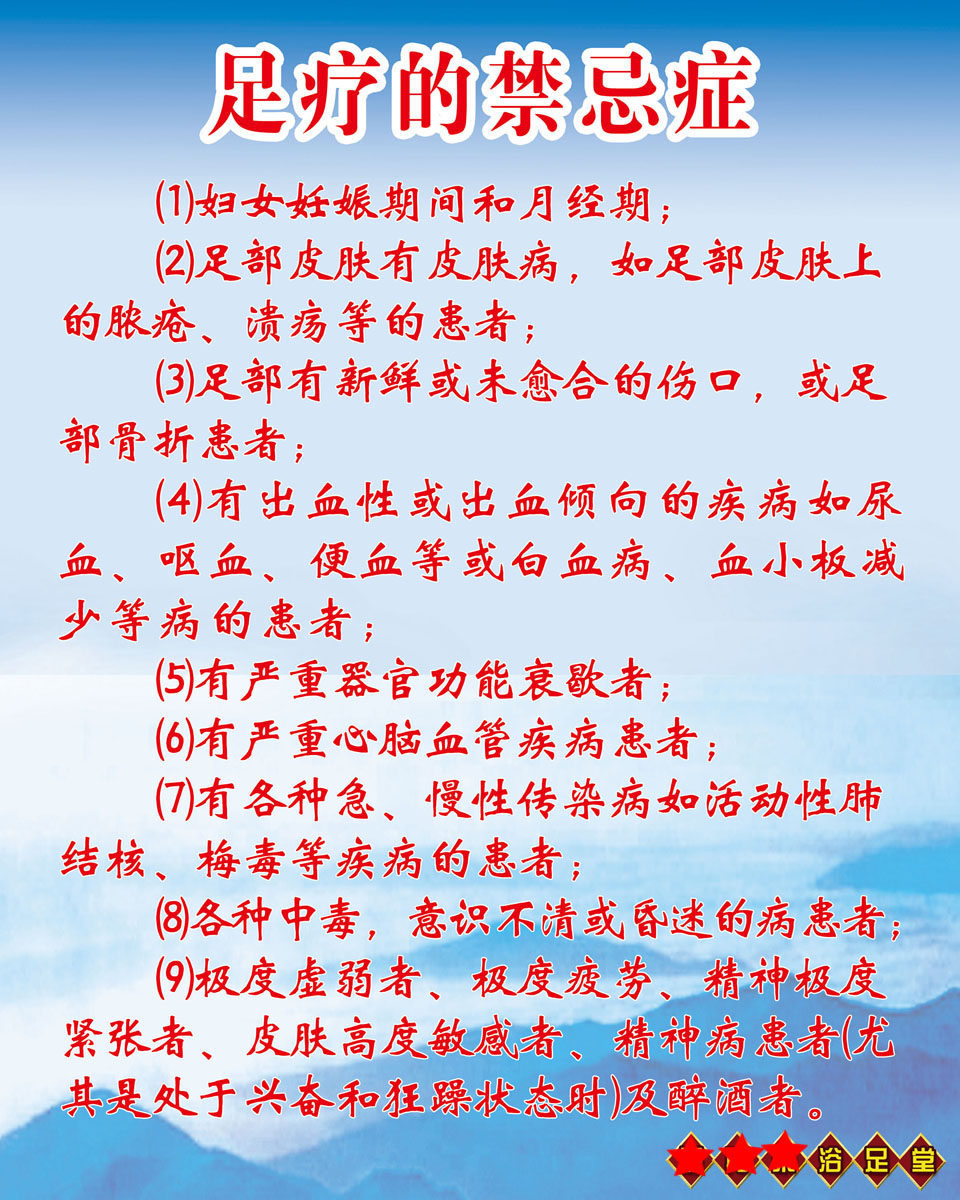 208海报展板素材(制作)2446 足疗的禁忌症