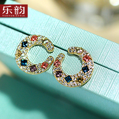 Retro fashion music in Europe and hyperbole atmosphere banquet Moon earrings crystal earrings ear jewelry hypoallergenic