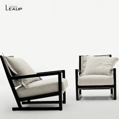 北欧现代实木单人沙发椅宜家阳台椅小户型日式韩式风格设计沙发椅