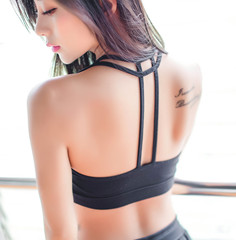 韩国代购2016新款美背专业运动文胸 跑步瑜伽吸湿排汗透气内衣女