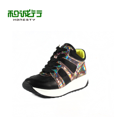 He Chenghang and fall 2015 new leather shoes ladies sneaker shoes high tide 0760028