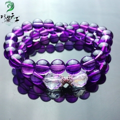 巧筑天工 紫水晶手链白水晶手串首饰  原创创意礼物流行diy饰品