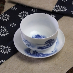 陶瓷功夫 小茶杯 主人杯 品茗杯 单杯茶盏 带杯垫 普洱杯 特价