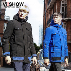 Viishow winter clothing new men's cotton-padded clothes Hoodie multiple pockets padded jacket men warm jacket Quilted Jacket-season clearance sale