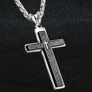 Wing wonderful Bible titanium steel men''s pendants men''s pendant necklace Jesus Christ cross domineering fashion