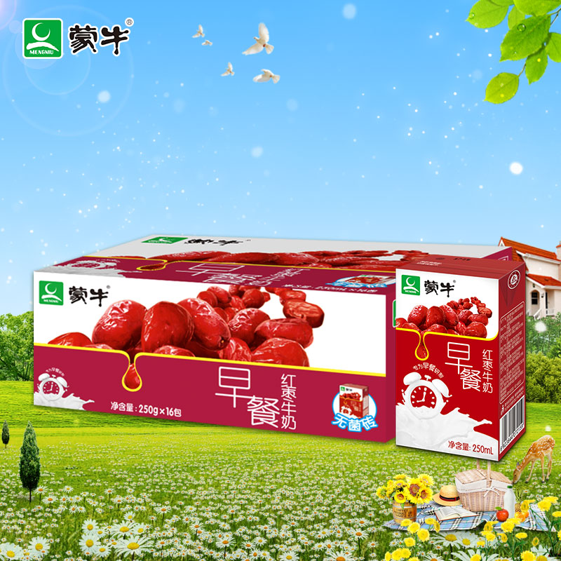 蒙牛早餐奶红枣味250ml*16盒产品展示图3