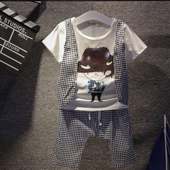 童装男童夏装2016新款 儿童韩版中大童运动装男套装短袖两件套潮