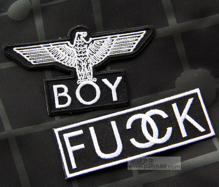 潮牌 boy老鹰fucck gd权志龙布贴 刺绣背胶烫贴