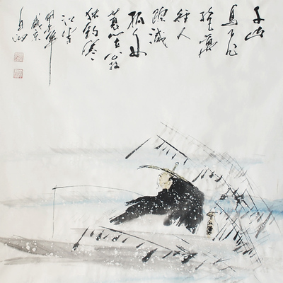 国画大师白的《江雪》