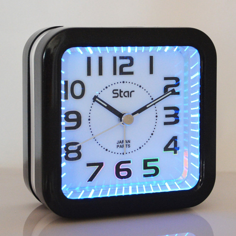 传光烤漆静音夜光灯床头学生儿童创意电子闹钟 led时尚时钟表