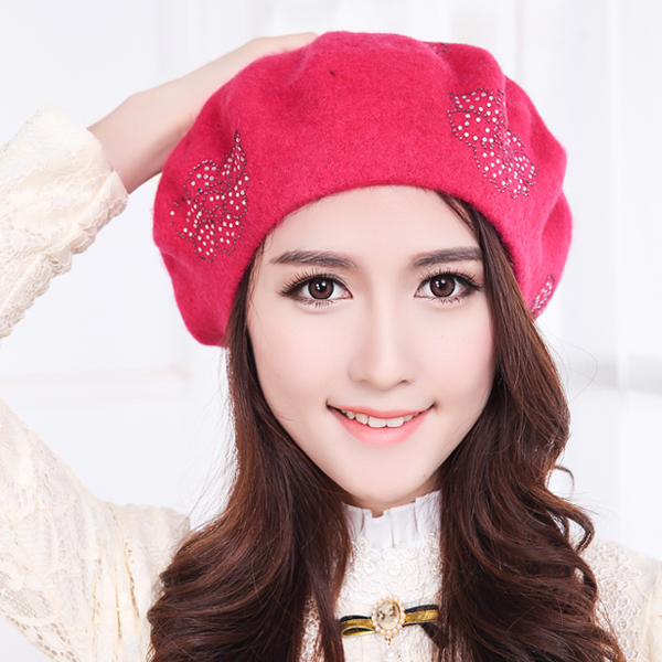 冬季贝雷帽女帽