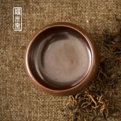 耀州窑紫金釉罗汉杯开片禅定品茗杯水手工陶瓷龙泉创意小茶杯