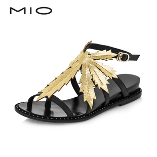 椰子鞋迪奧 MIO米奧高端女鞋 2020夏新品椰子樹設計平跟低跟女涼鞋M203102641 椰子鞋