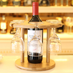 竹庭 创意红酒架红酒杯架葡萄酒架子时尚酒瓶架厨房高脚杯架摆件