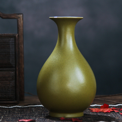 景德镇陶瓷器花瓶摆件 茶末釉小花瓶插花器摆设家居装饰品包邮