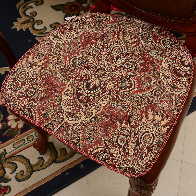 欧式椅垫坐垫奢华餐椅垫布艺办公室防滑加厚屁股垫子透气定做