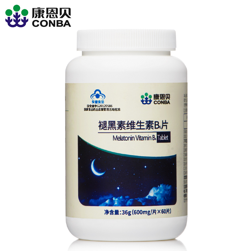 CONBA/康恩贝 褪黑素维生素B6片 600mg/片*60片 安眠 改善睡眠产品展示图1