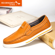 Red Dragonfly leather men's shoes, spring 2015 new genuine fashion foot comfort casual men's shoes