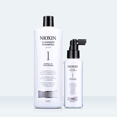 NIOXIN 防脱生发控油清爽 无硅油 1号洗发水1L 精华液100ML 2件套