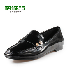 He Chenghang and spring and autumn 2015 new shallow flat flat women's shoes leather shoes 0770033