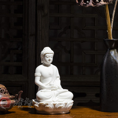 德化白瓷小号亚光释迦牟尼佛摆件家居装饰工艺品陶瓷供奉佛像人物