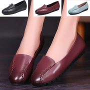 2015 spring designer shoes leather round flat bottom with peas and leisure shoes MOM driving shoes women shoes