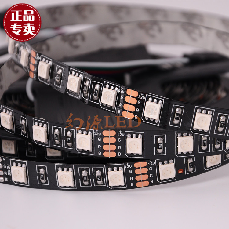 低压12V 3528 5050 60灯珠 RGB led七彩灯条 黑白板 裸版滴胶防水在类目 家装主材, 光源, LED光源, LED灯带中 - 来自Buy2taobao.com提供专业的淘宝代购服务