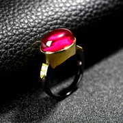 Very Thai s925 silver trend red corundum ring ladies gemstone gold rings