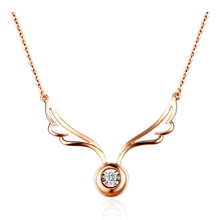 isarevei/伊莎丽维18k金项链黄金彩金玫瑰金天使套链女款项链正品