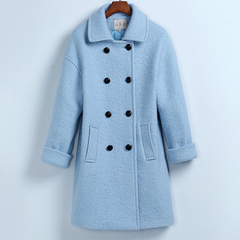 2016冬装新款韩版显瘦茧型毛呢外套中长款宽松大码羊毛呢子大衣女