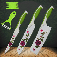 安吉舒允城百年蔷薇刀具三件套组合厨房用具套刀多用玫瑰菜刀包邮