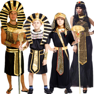 万圣节儿童服装演出服幼儿面具舞会埃及法老服亲子王子礼服表演服
