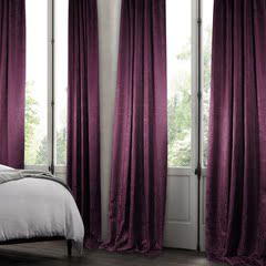 凡鼎519简约现代北欧美式高端提花成品窗帘布客厅卧室纯色