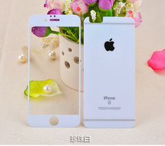 双域iphone6 plus粉色彩色前后防爆5.5寸彩膜苹果6全屏钢化玻璃膜