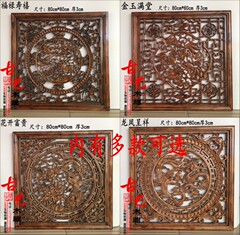 东阳木雕挂件壁饰客厅墙壁挂香樟木条屏木雕挂件中式装修方形挂件