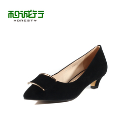 He Chenghang and autumn 2015 comfortable new pointy ladies heels leather women's shoes in 0230155