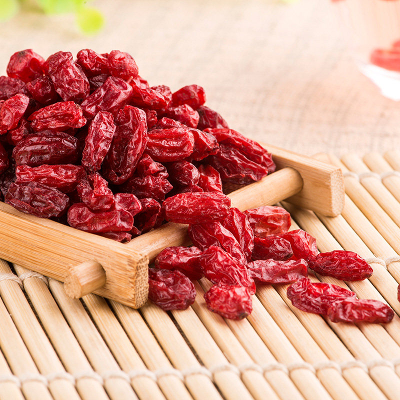润邦21年新货河南野生山茱萸选无核山萸肉红枣皮干500g限地包邮