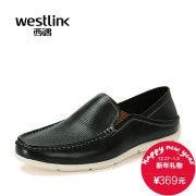 Westlink/West spring 2016 new wave men's shoes casual leather foot pedal two wear driving shoes