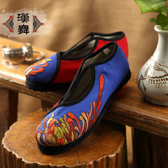 Chinese dance specials clearance end of lacing shoes old Beijing National wind layer with breathable embroidered flat shoes Daisy charm