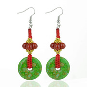 Ethnic earrings long Palace in the Chinese style retro turquoise agate earrings earring female 02122