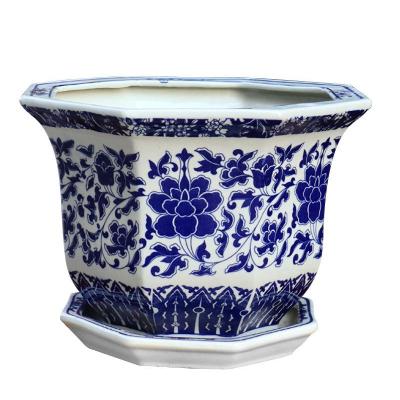 仿古青花瓷花盆图片