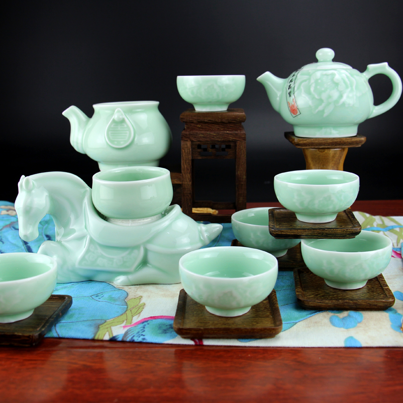 景德鎮紫佳陶瓷整套功夫茶具套裝 宋青瓷茶壺茶杯 品茗杯高檔茶具在類目 餐飲具, 茶具, 整套茶具中 - 來自Buy2taobao.com提供專業的淘寶代購服務