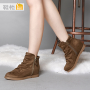 Shoebox shoe 2015 within the new European and American minimalist shoes high side zipper short boots 1115505022