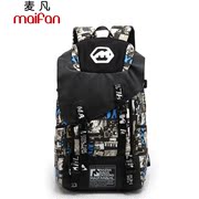 Maifan new tide print backpack Korean male fashion computer bags canvas bags outdoor leisure travel bags