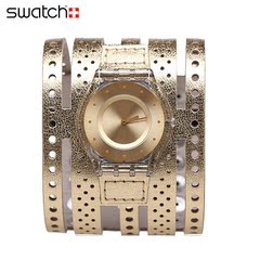 专柜正品斯沃琪 Swatch 手表 2014女表 超薄手镯 金色弥漫SFK384