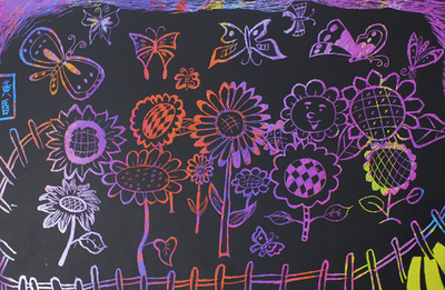 手刮画美丽的花园